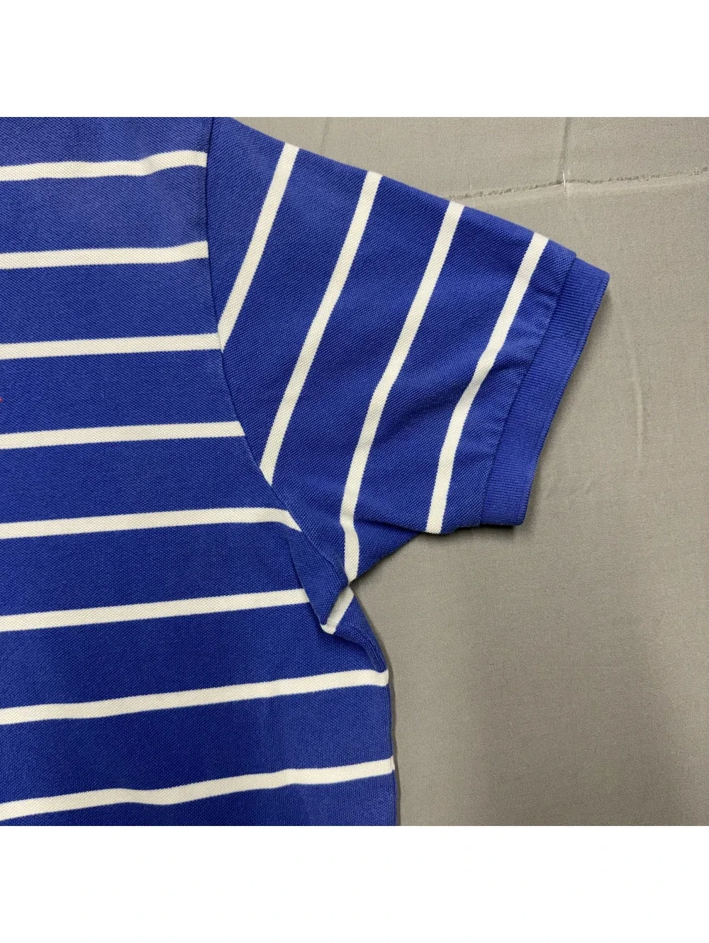 Polo Ralph Lauren Mens Vintage Cotton Striped Polo Shirt XL Blue White 90s Pony